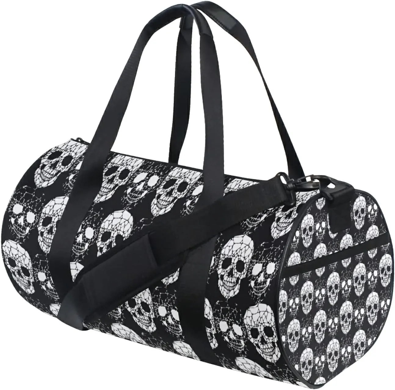 Gothic Skull Duffel Bag,Canvas Travel Bag for Gym Sports and Overnight