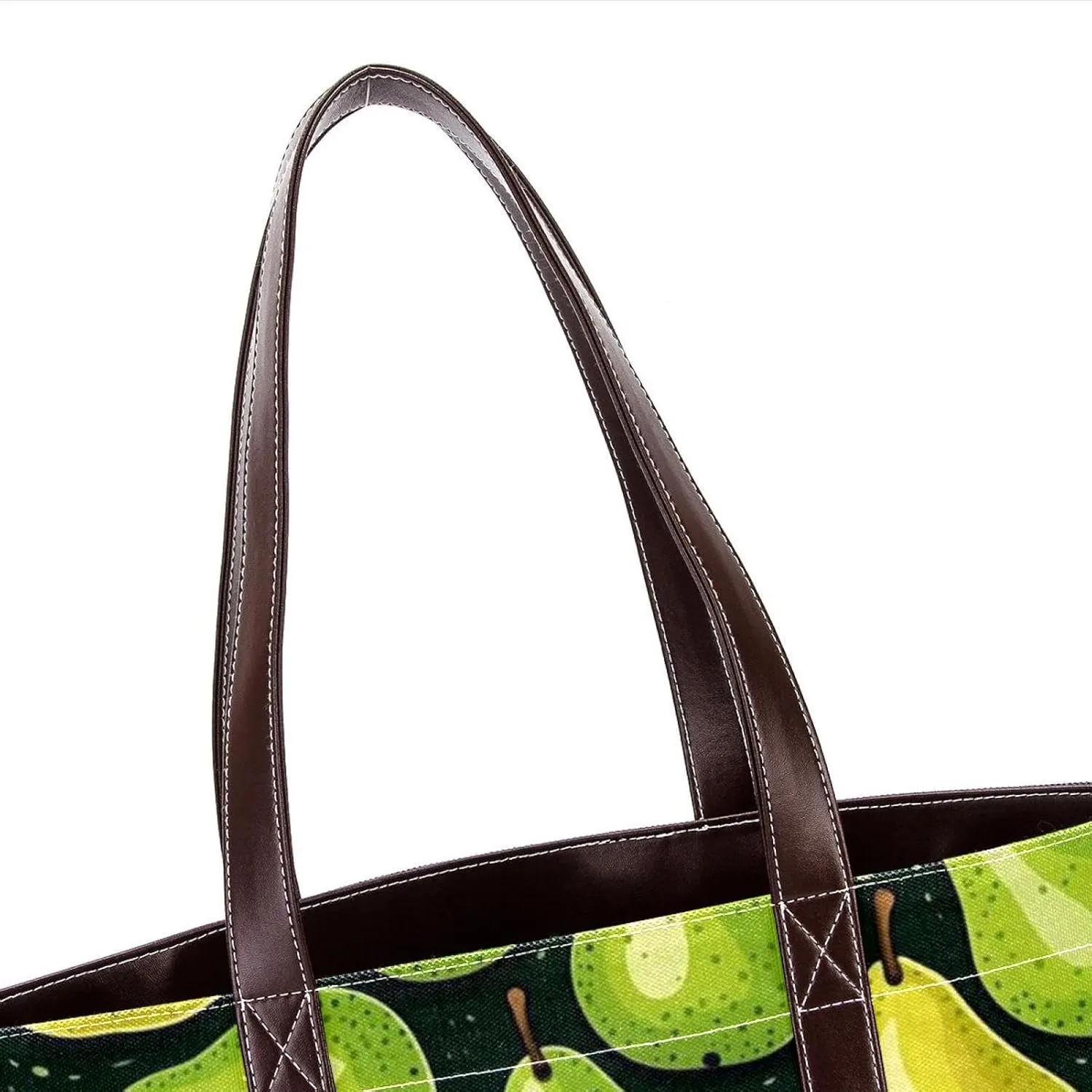 Green Leaves and Yellow Pears-1959 Shoulder Purses for Women Large Soft Washed Leather Purses and Durable Handbags