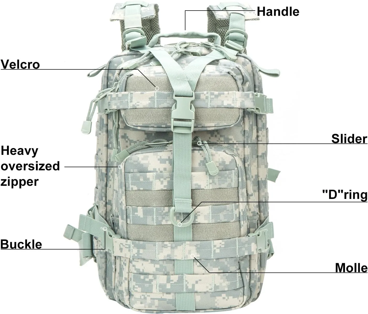 Greencity Small Tactical Backpack Assault Pack Rucksack Molle Bag (ACU)