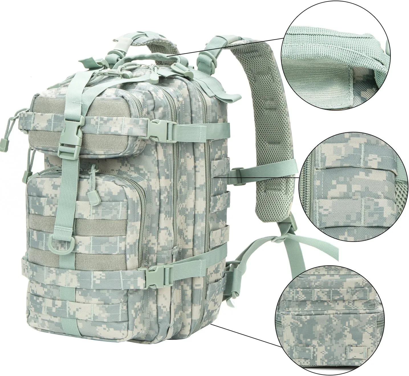 Greencity Small Tactical Backpack Assault Pack Rucksack Molle Bag (ACU)