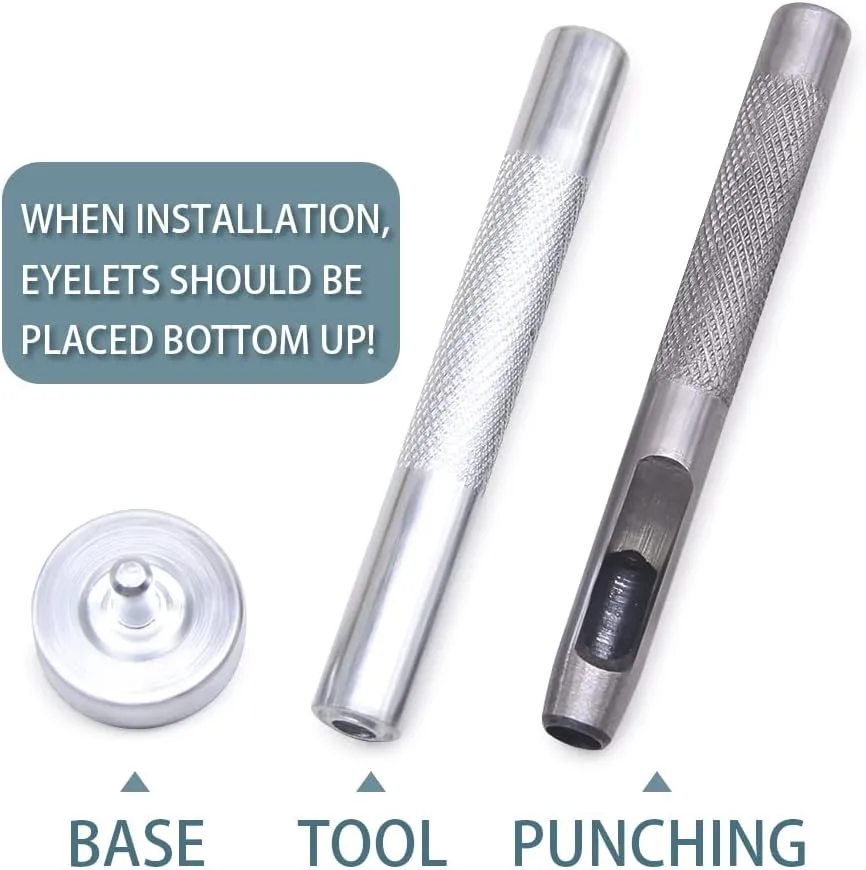 Grommet Kit 800 Sets Gronmets Eyelets with 3 Pieces Install Tool Kit, 4 Colors