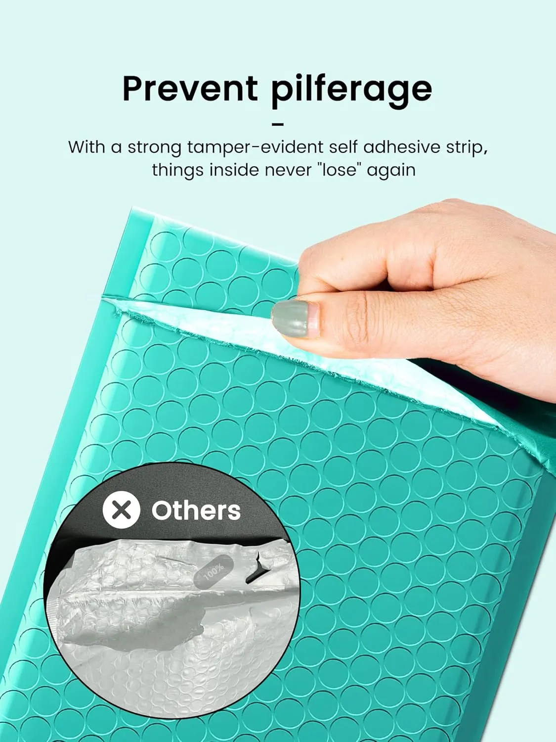 GSSUSA 100 Pack Bubble Mailers 6x10 Inches Teal Bubble Mailer Usable Size 6x9" Bubble Envelopes Small Packaging Mailing Envelope Shipping Bag Bulk Pack Self Seal Package Packing Business Supplies