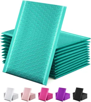 GSSUSA 100 Pack Bubble Mailers 6x10 Inches Teal Bubble Mailer Usable Size 6x9" Bubble Envelopes Small Packaging Mailing Envelope Shipping Bag Bulk Pack Self Seal Package Packing Business Supplies