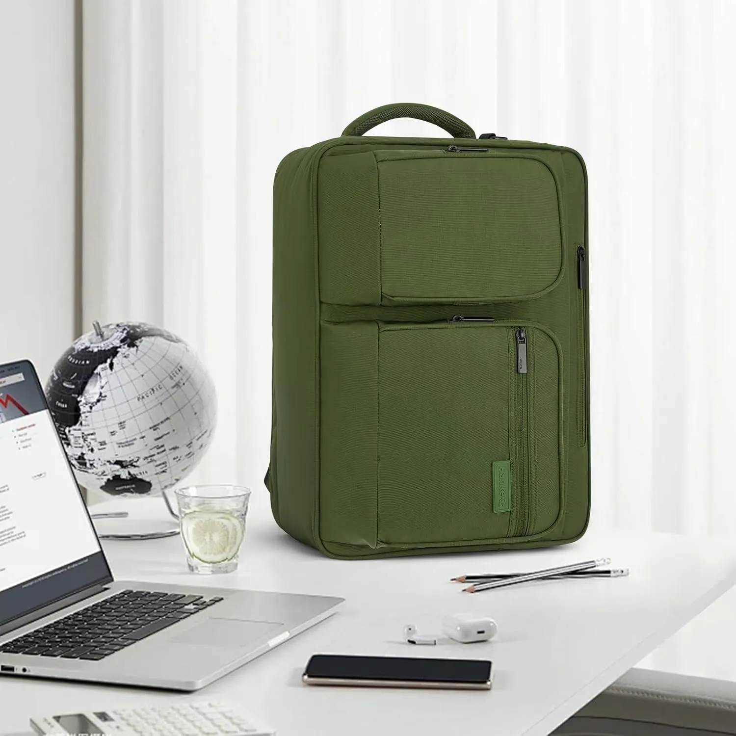 Hanke Multifunctional Carry On Luggage Bag, Personal Item Travel Bag 18x14x8 Airline Approved, Lightweight Under Seat Bags for Airplanes, Overnight Weekender Bags for Women, Pine Green