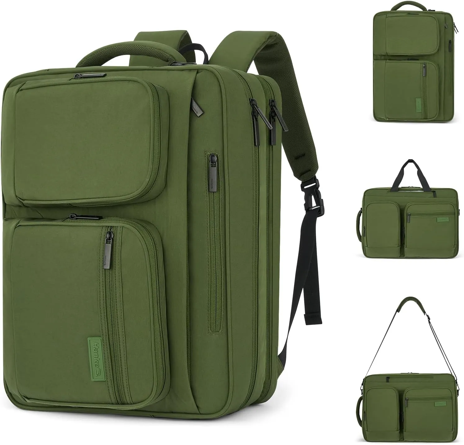 Hanke Multifunctional Carry On Luggage Bag, Personal Item Travel Bag 18x14x8 Airline Approved, Lightweight Under Seat Bags for Airplanes, Overnight Weekender Bags for Women, Pine Green