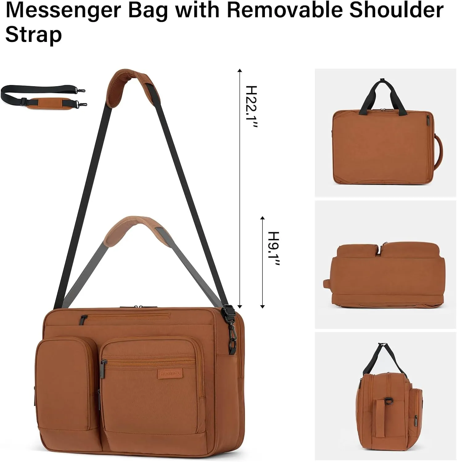 Hanke Multifunctional Carry On Luggage Bag, Personal Item Travel Bag 18x14x8 Airline Approved, Lightweight Under Seat Bags for Airplanes, Overnight Weekender Bags for Women, Reddish Brown