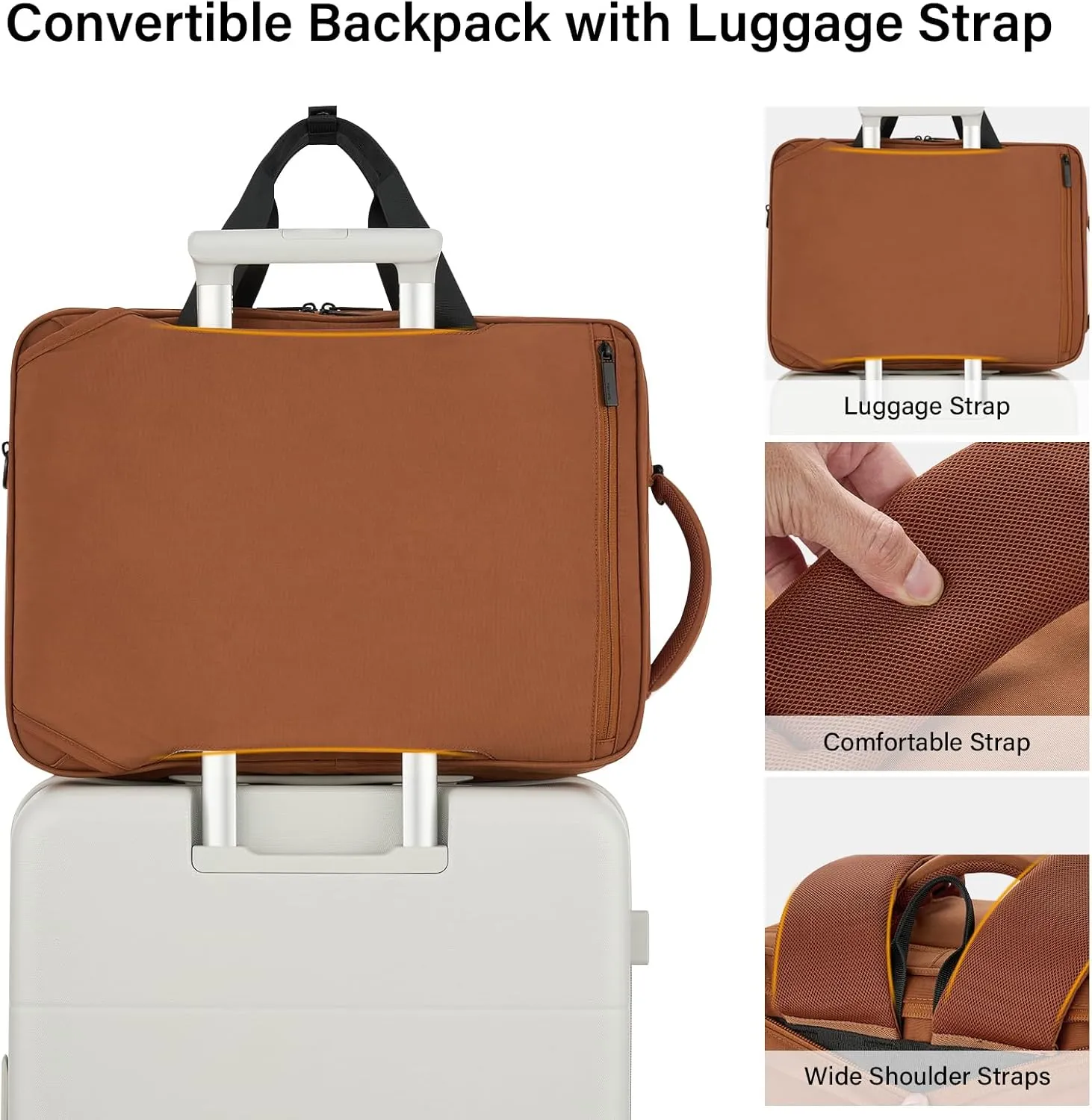 Hanke Multifunctional Carry On Luggage Bag, Personal Item Travel Bag 18x14x8 Airline Approved, Lightweight Under Seat Bags for Airplanes, Overnight Weekender Bags for Women, Reddish Brown