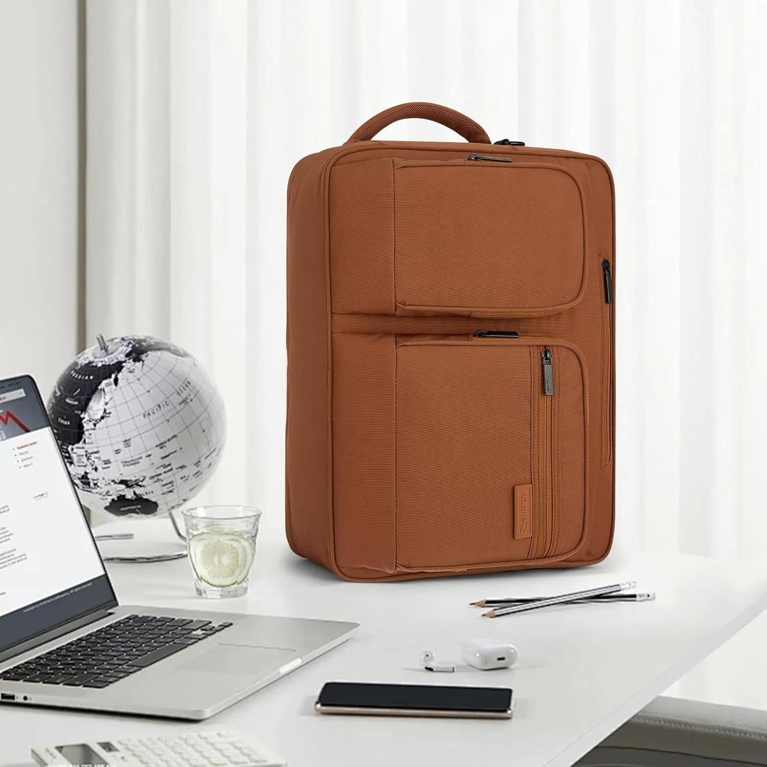 Hanke Multifunctional Carry On Luggage Bag, Personal Item Travel Bag 18x14x8 Airline Approved, Lightweight Under Seat Bags for Airplanes, Overnight Weekender Bags for Women, Reddish Brown