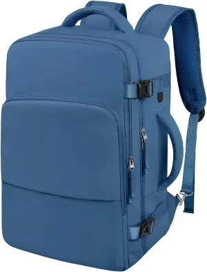 Hanples Large Travel Laptop Backpack for Women, Deep Blue, Unisex