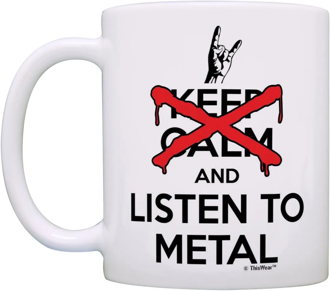 Hard Rock Heavy Metal Music Don't Keep Calm and Turn Up The Metal 11oz Ceramic Coffee Mug with Handle