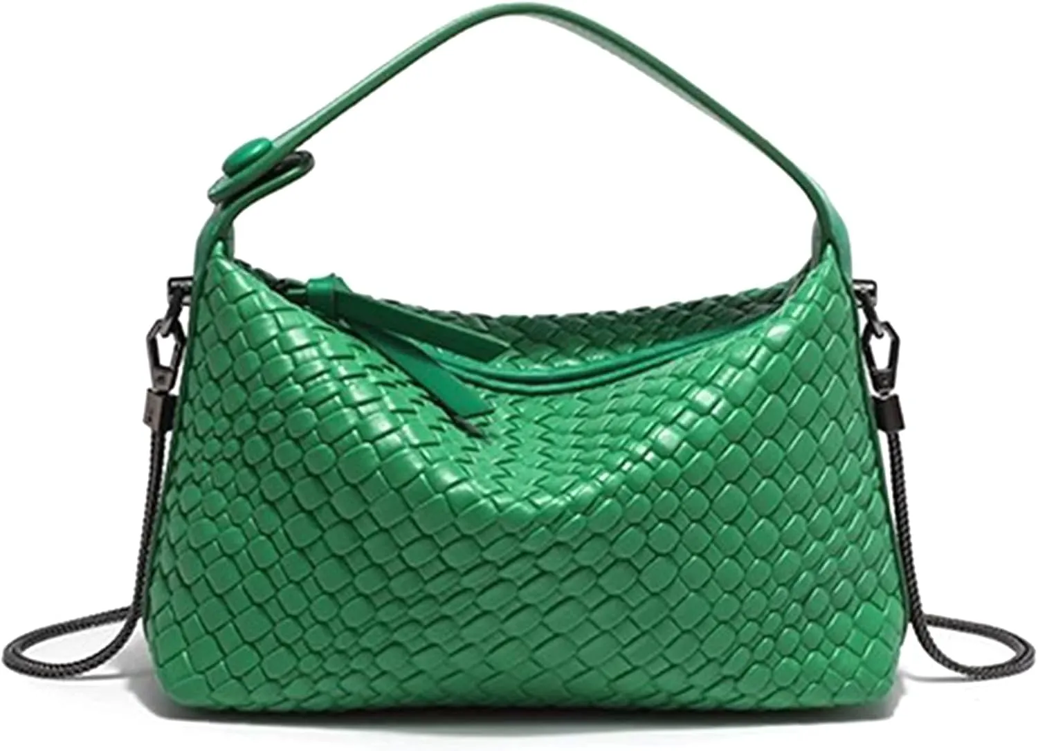 Hobo Bag for Women Vegan Leather Small Tote Crossbody Shoulder Purse Top Handle Handbag Satchel with Metal Chain