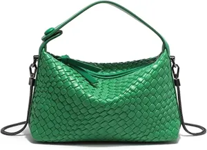 Hobo Bag for Women Vegan Leather Small Tote Crossbody Shoulder Purse Top Handle Handbag Satchel with Metal Chain