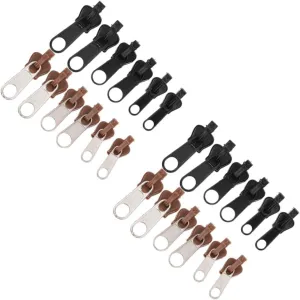 HOMSFOU 1set Zipper Pull Tabs Replacement Durable Alloy Zipper Sliders for Pants Handbags Backpacks and DIY Clothing Projects Convenient and Practical Installation 12pcs