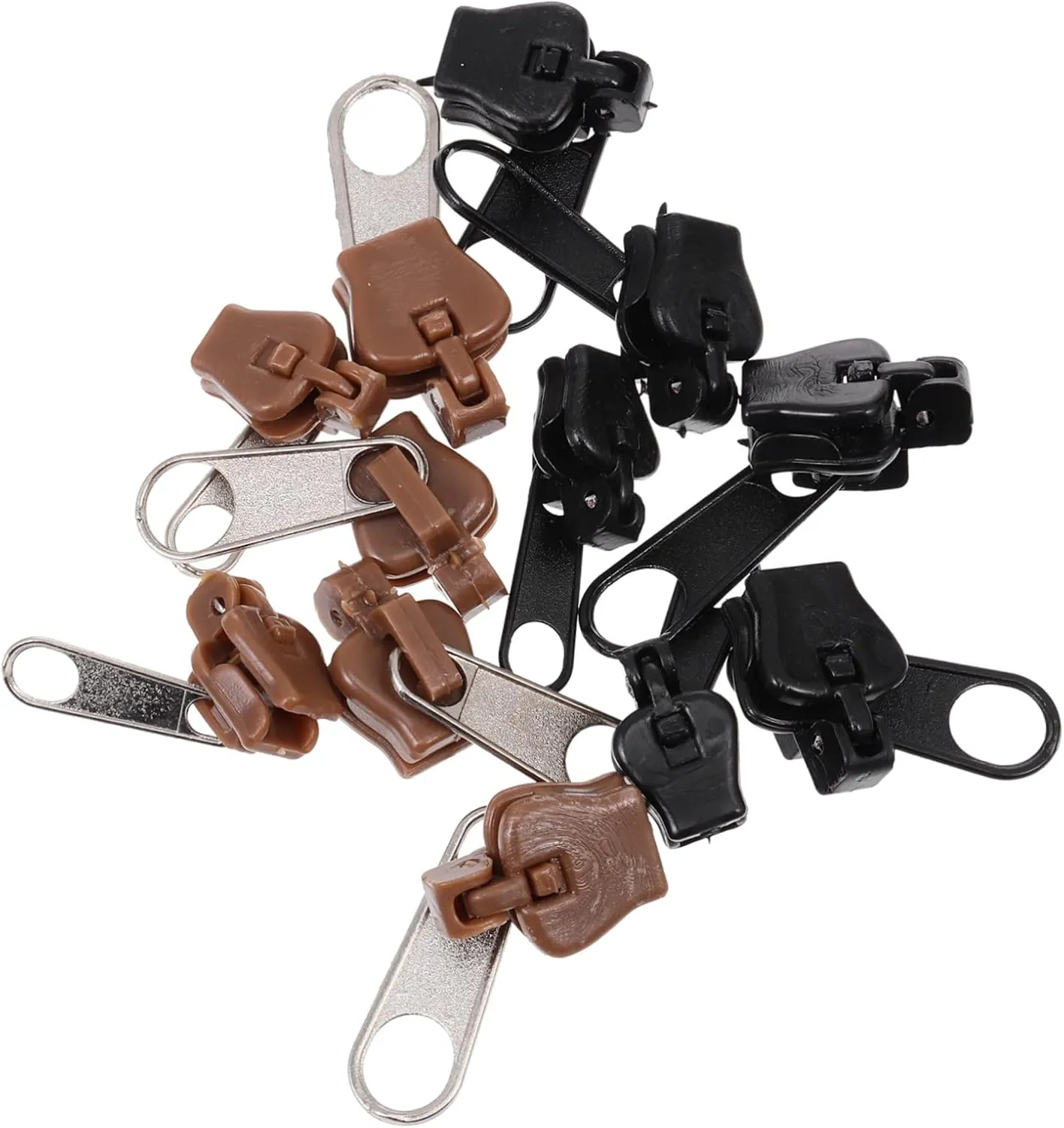 HOMSFOU 1set Zipper Pull Tabs Replacement Durable Alloy Zipper Sliders for Pants Handbags Backpacks and DIY Clothing Projects Convenient and Practical Installation 12pcs