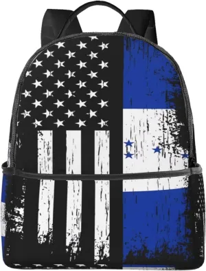 Honduran American Flag Pride Honduras Casual Backpacks Laptop Backpack Carry-on Daypack Sports Travel Rucksack Lightweight Working Bag for Outdoor Hiking Cycling Walking