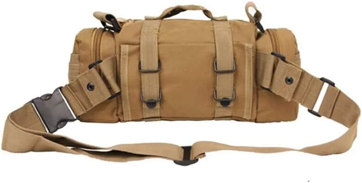HWZ Waist Pack Outdoor Duffle Tactical Sport Molle Camping Trekking Crossbody single Shoulder Bag (sand)