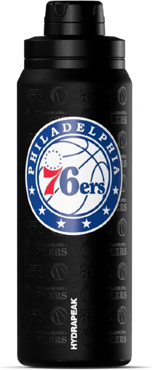 Hydrapeak x NBA Officially Licensed Philadelphia 76ers 26 oz Active Water Bottle with Chug Lid and Handle Reusable Stainless Steel Double Wall Insulated Sports Gift