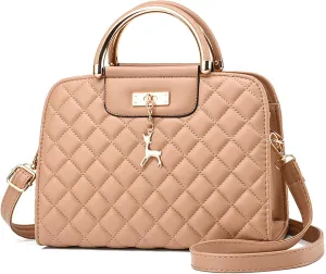 I IHAYNER Purses and Handbags for Women Plaid Satchel Shoulder Bag Top Handle Tote Bag Zipper Crossbody Purse