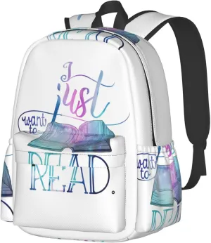 I Just Want To Read Galaxy Laptop Backpack Shoulder Bag Laptop Pack Travel Backpacks Commuter Back Pack Casual Daypack Bags With Side Pockets