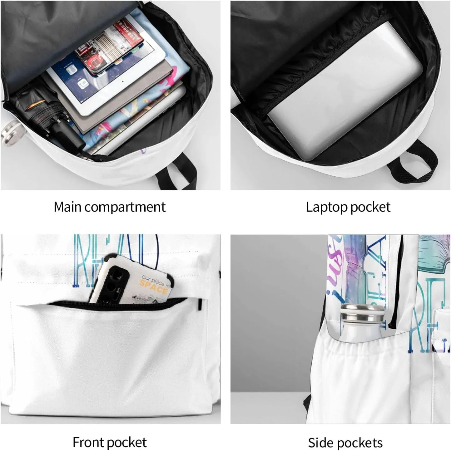 I Just Want To Read Galaxy Laptop Backpack Shoulder Bag Laptop Pack Travel Backpacks Commuter Back Pack Casual Daypack Bags With Side Pockets