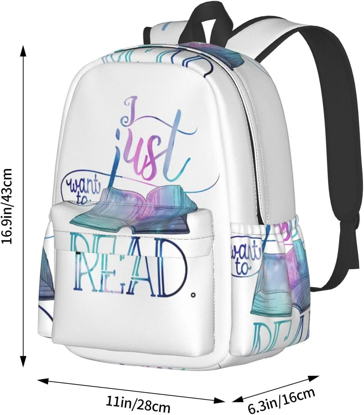 I Just Want To Read Galaxy Laptop Backpack Shoulder Bag Laptop Pack Travel Backpacks Commuter Back Pack Casual Daypack Bags With Side Pockets