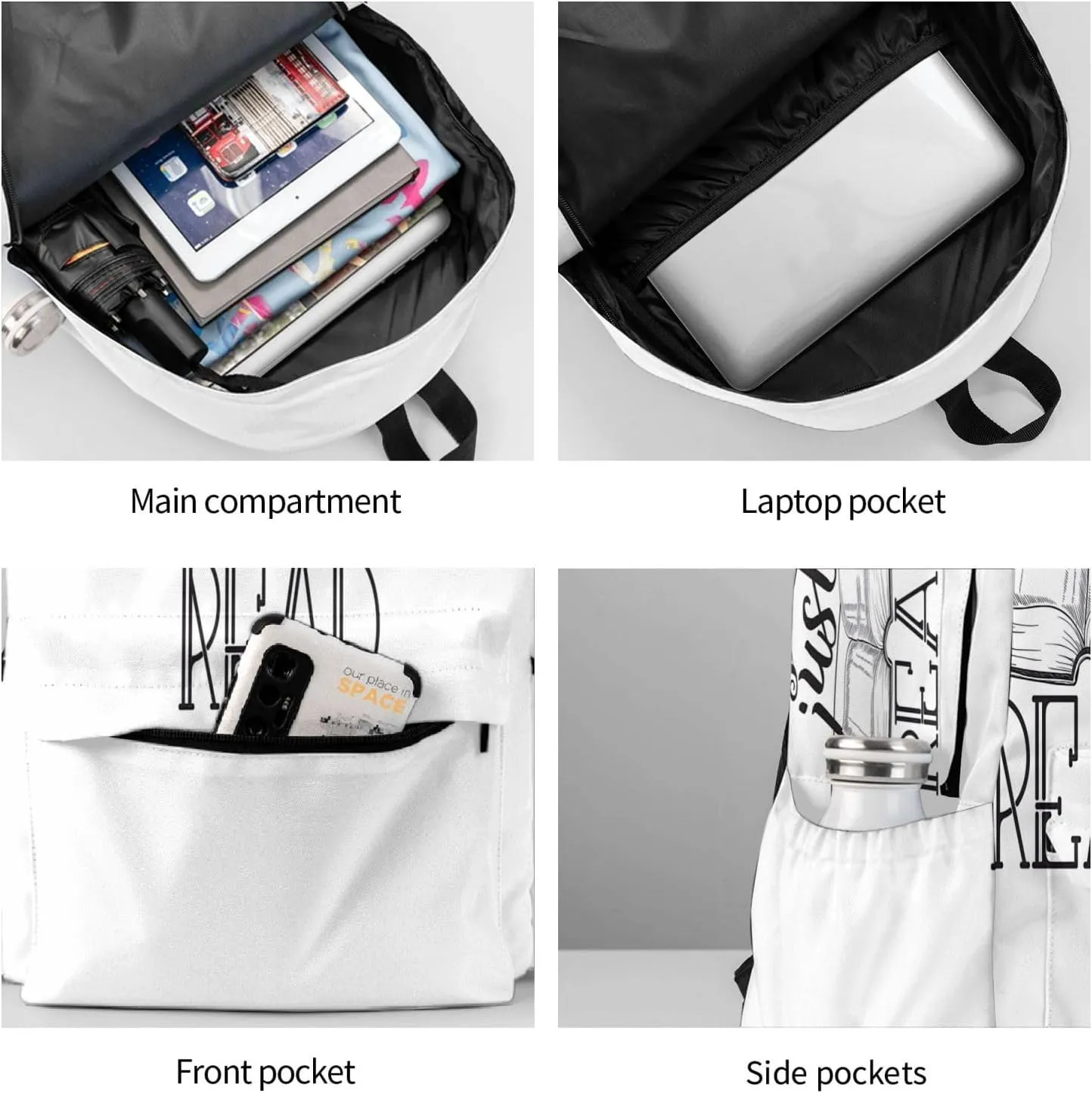 I Just Want To Read Laptop Backpack Shoulder Bag Laptop Pack Travel Backpacks Commuter Back Pack Casual Daypack Bags With Side Pockets