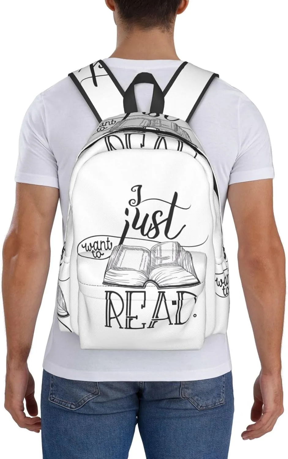 I Just Want To Read Laptop Backpack Shoulder Bag Laptop Pack Travel Backpacks Commuter Back Pack Casual Daypack Bags With Side Pockets