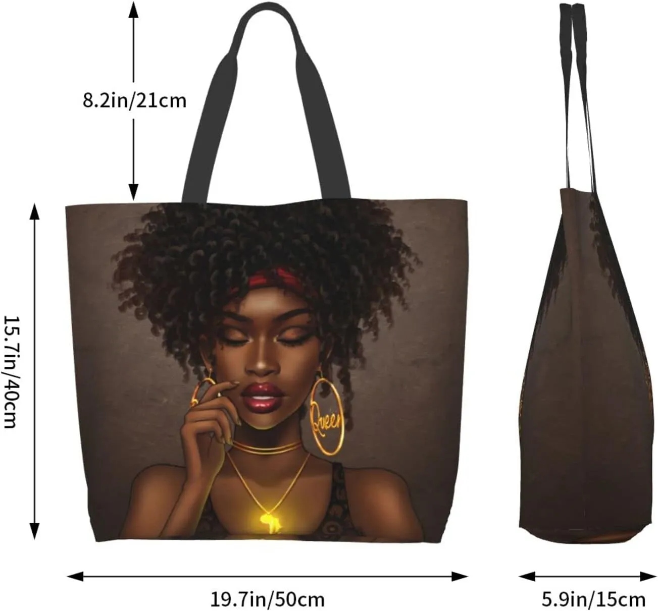 IAGM Women Tote Bags African American Woman Shoulder Bag Afro Black Girl Magic Satchel Handbags For Shopping,Work,Grocery,Gym