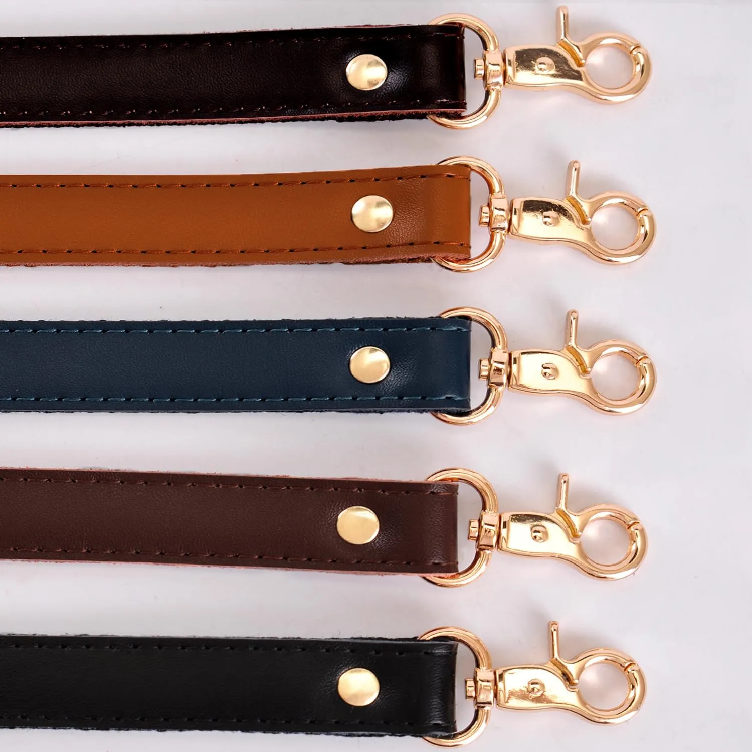 IBWel 2pcs 24 Inch Black Leather Replacement Handles Purses Straps Handbags Shoulder Bag Strap with Antique Bronze/Gold/Sliver/Gun Tone Hardware Swivel Lobster Buckles