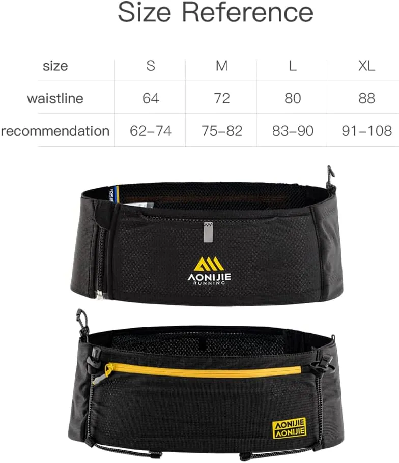 ICE FLAME Running Belt, Fitness and Running Fanny Pack for Women and Men, Waist Band Pack for Phone Keys Money, Moisture Wicking Storage Belt