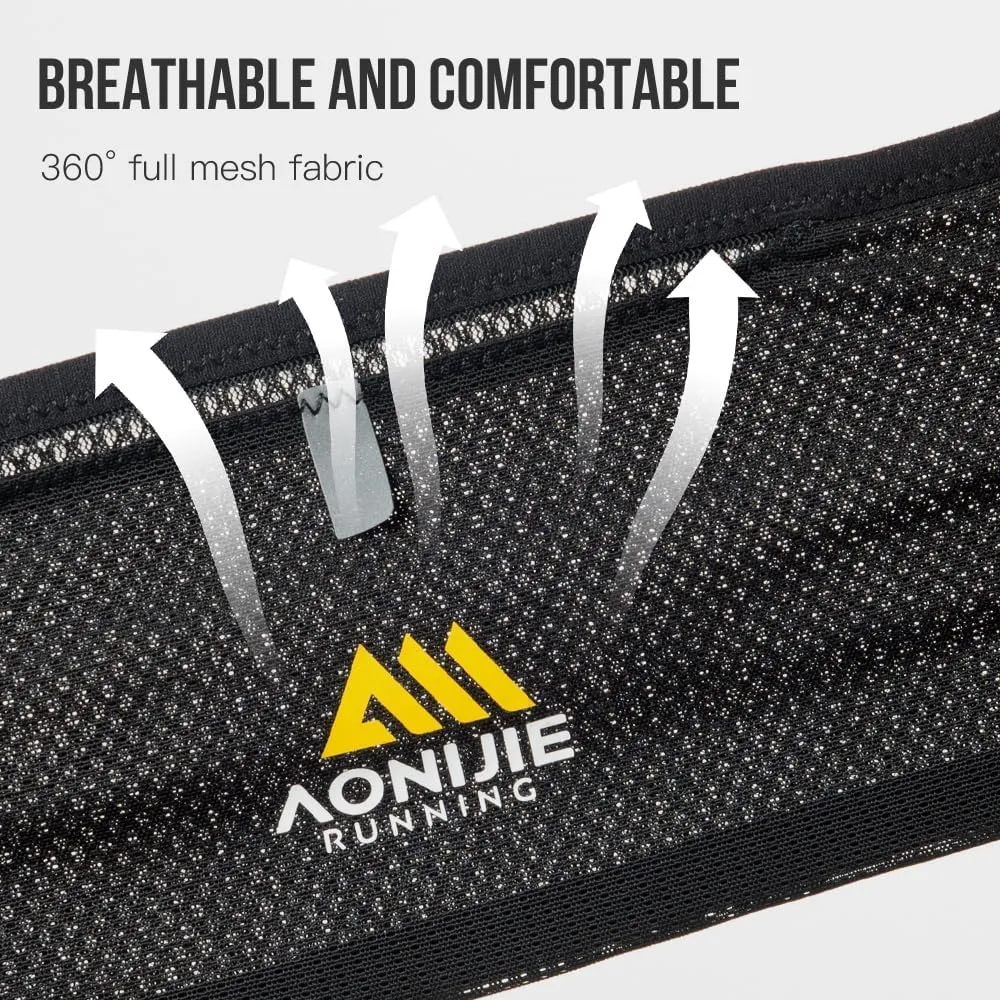 ICE FLAME Running Belt, Fitness and Running Fanny Pack for Women and Men, Waist Band Pack for Phone Keys Money, Moisture Wicking Storage Belt
