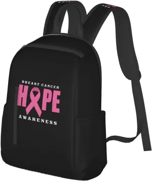 In October We Wear Pink Ribbon Breast Cancer Awareness Backpack Bags Adjustable Casual Daypack Rucksack Travel Holder Bookbags For Women Men Adult 17 Inches