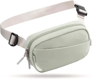 Inateck Sling Bag X-Mini, Durable Fanny Pack with RFID Blocking, Water-resistant Belt Waist Bag with Quick-adjust Strap, Stylish Waist Pack for Men, Women, Travel, Hiking, Cycling, Work, Sports, Green