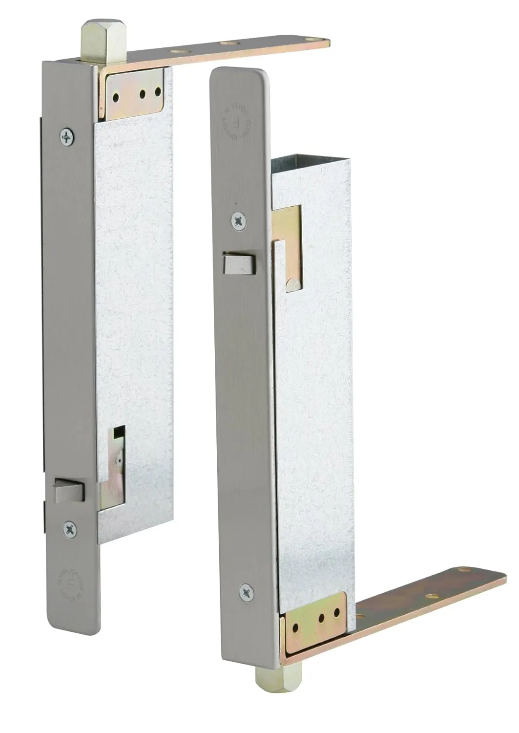 Ives FB41P US32D Automatic Flushbolts for Wood Door, Pair of Top and Bottom Bolts, Satin Stainless Steel Finish
