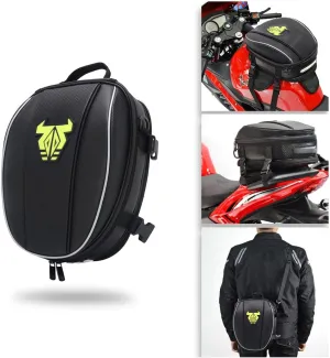 JFG RACING Motorcycle Seat Bag, Universal 10L Dual Waterproof Multifunctional Tail Bag Luggage Bag for Most Motorcycle Dirt bike Dual Sport and Enduro Green