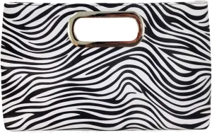 JNB Top Handle Zebra Print Clutch
