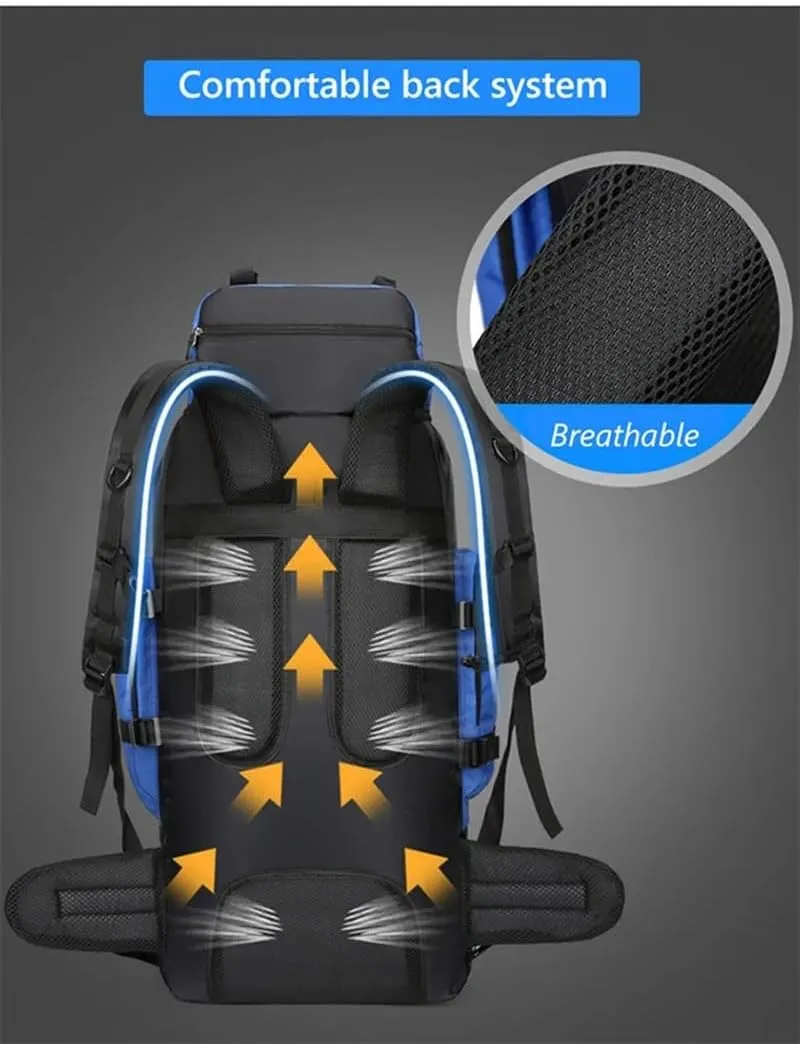 JSEIAJB Outdoor Hiking Mountaineering Bag 90L Large Capacity Travel Camping Rucksack Lightweight Waterproof Sport Bags
