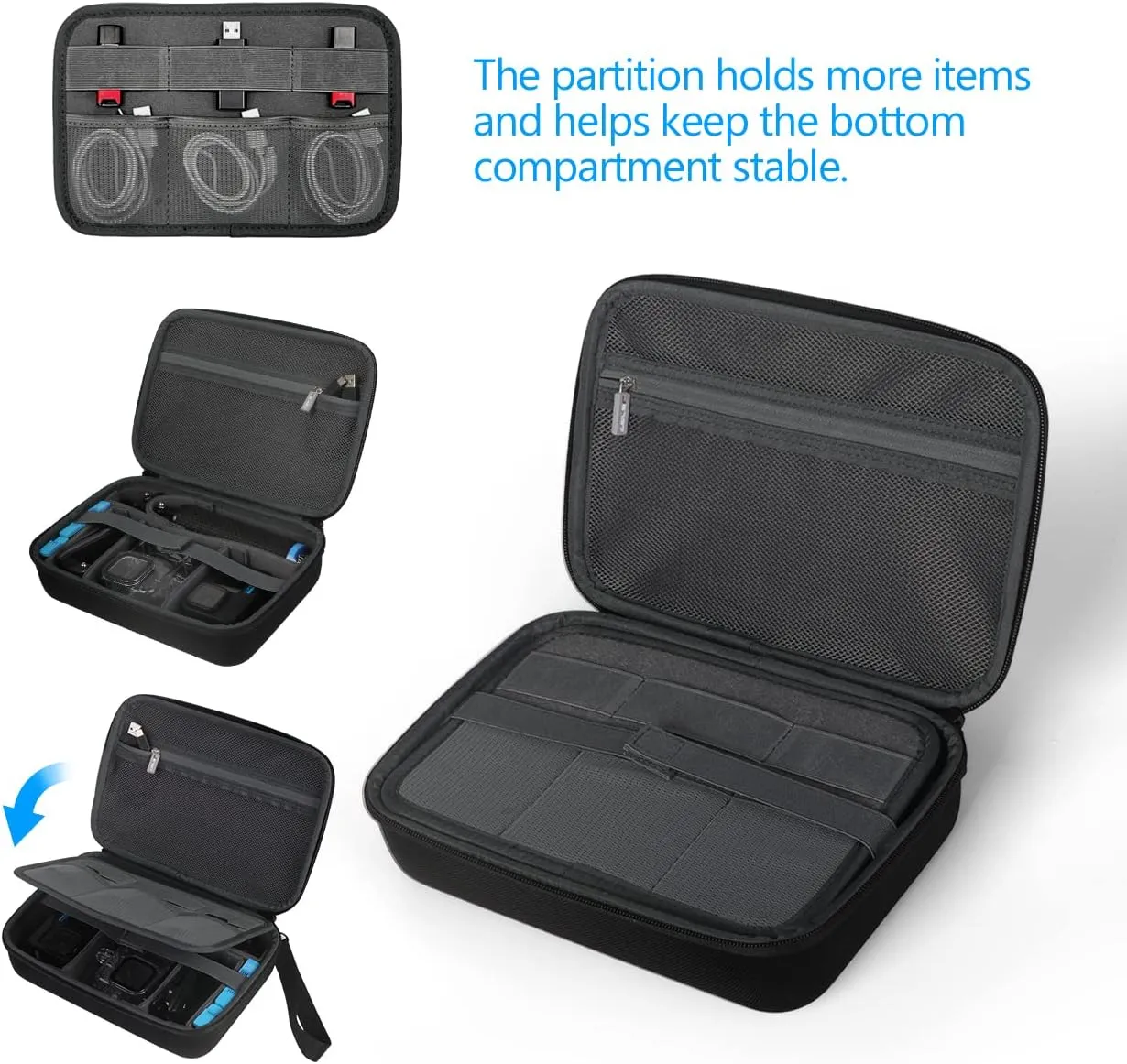 JSVER Hard Case for GoPro Cameras Carrying Case For Gopro Hero 13/12/11/10/9/8/7/AKASO EK7000/AKASO Brave 4 4K /Brave 7 LE/Brave 8/AKASO V50X /insta360 and Other Action Cameras