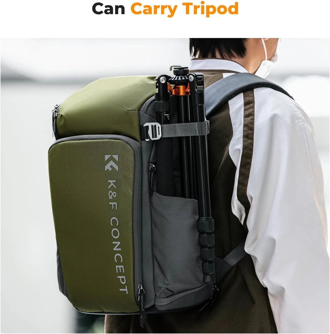 K&F Concept Camera bags Waterproof 25L Large Capacity Camera Case with Raincover Camera Case 15.6 Inch Laptop Compartment Compatible for Canon/Nikon/Sony/DJI Mavic Drone Travel Camera Backpack