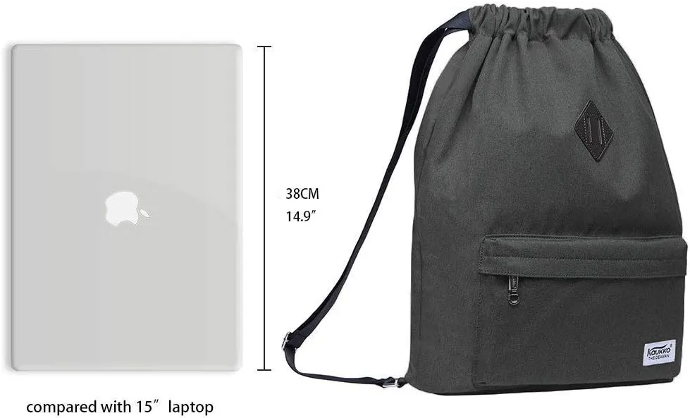 KAUKKO Drawstring Sports Backpack Gym Yoga Bag Shoulder Rucksack for Men and Women(1031-Armygreen)