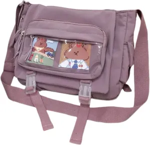 Kawaii Messenger Women Laptop Bags Lightweight Crossbody Shoulder with Cute Accessories Travel
