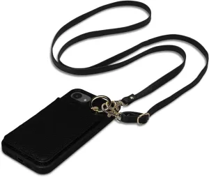 Keallce Case for iPhone 16e 6.1'', Detachable Crossbody Case Wallet with RFID Blocking Card Holder, 360ｰRing Stand, Folio Leather Phone Cover Shoulder Lanyard Strap Lady for iPhone 16e 2025, Black