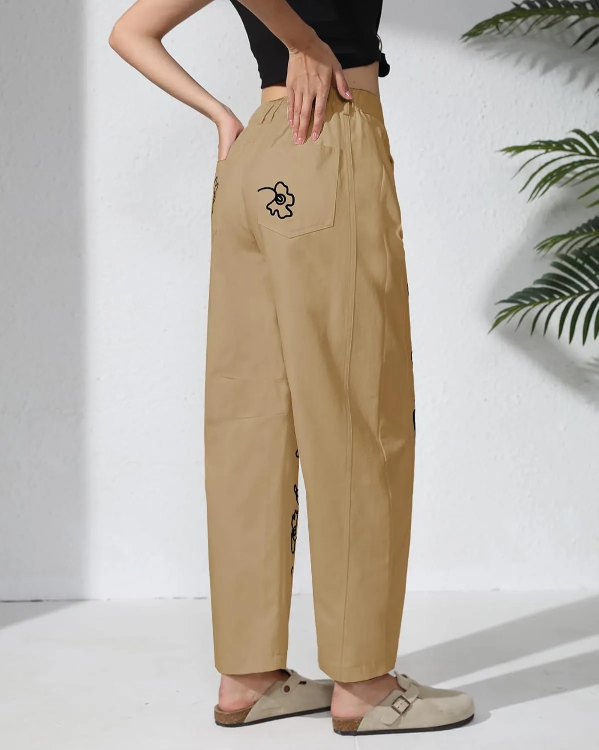 Kedera Embroidered Jeans for Women 2025 Baggy Boyfriend Jeans Barrel Leg Horseshoe Jeans Women Vintage Mid Rise Jeans