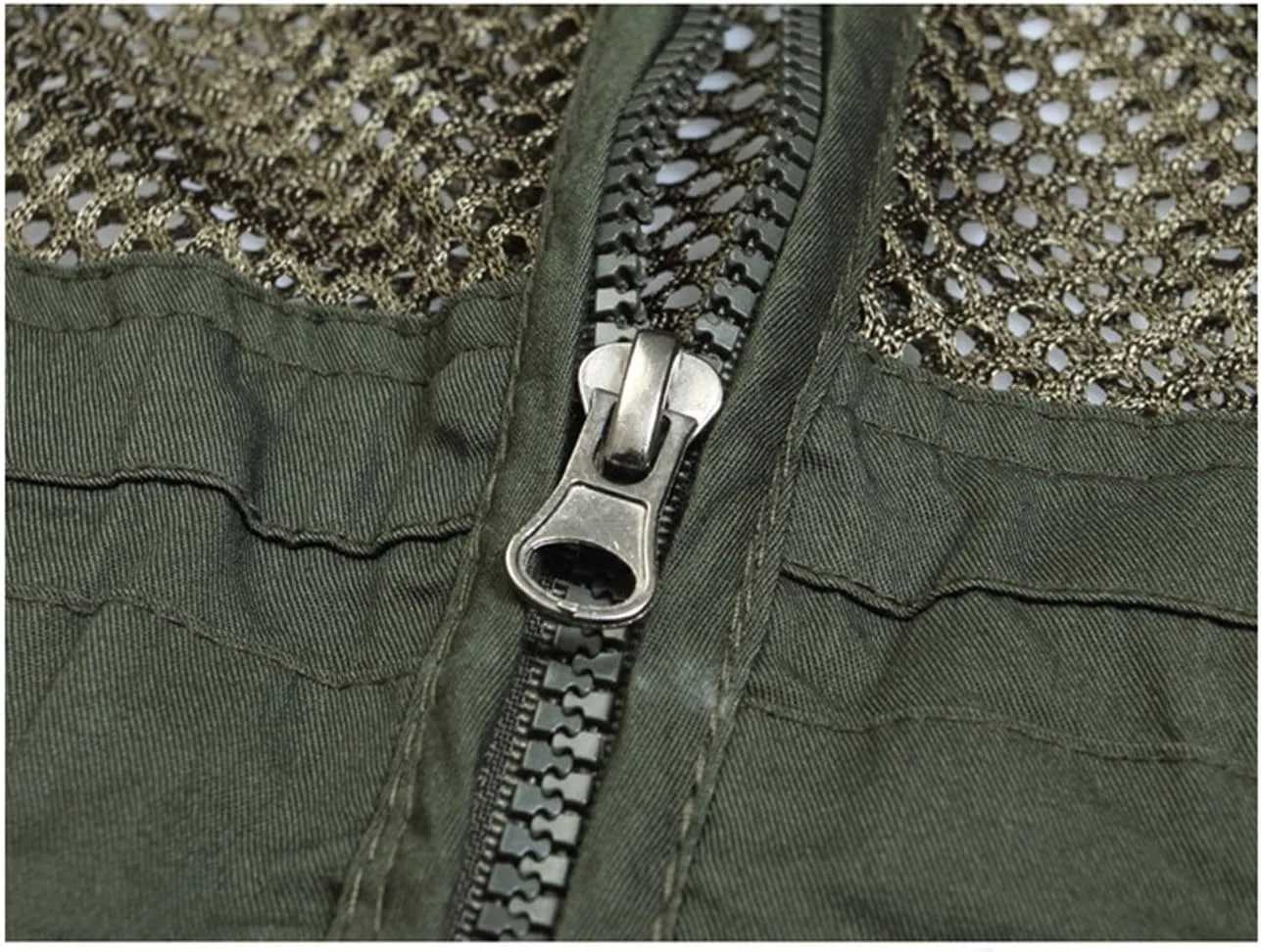 Kedera Men's Safari Fishing Vest Summer Outdoor Mesh Work Journalist's Vest Jacket