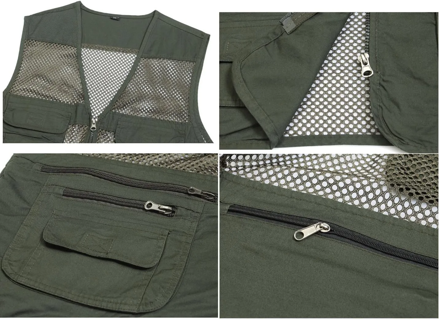 Kedera Men's Safari Fishing Vest Summer Outdoor Mesh Work Journalist's Vest Jacket
