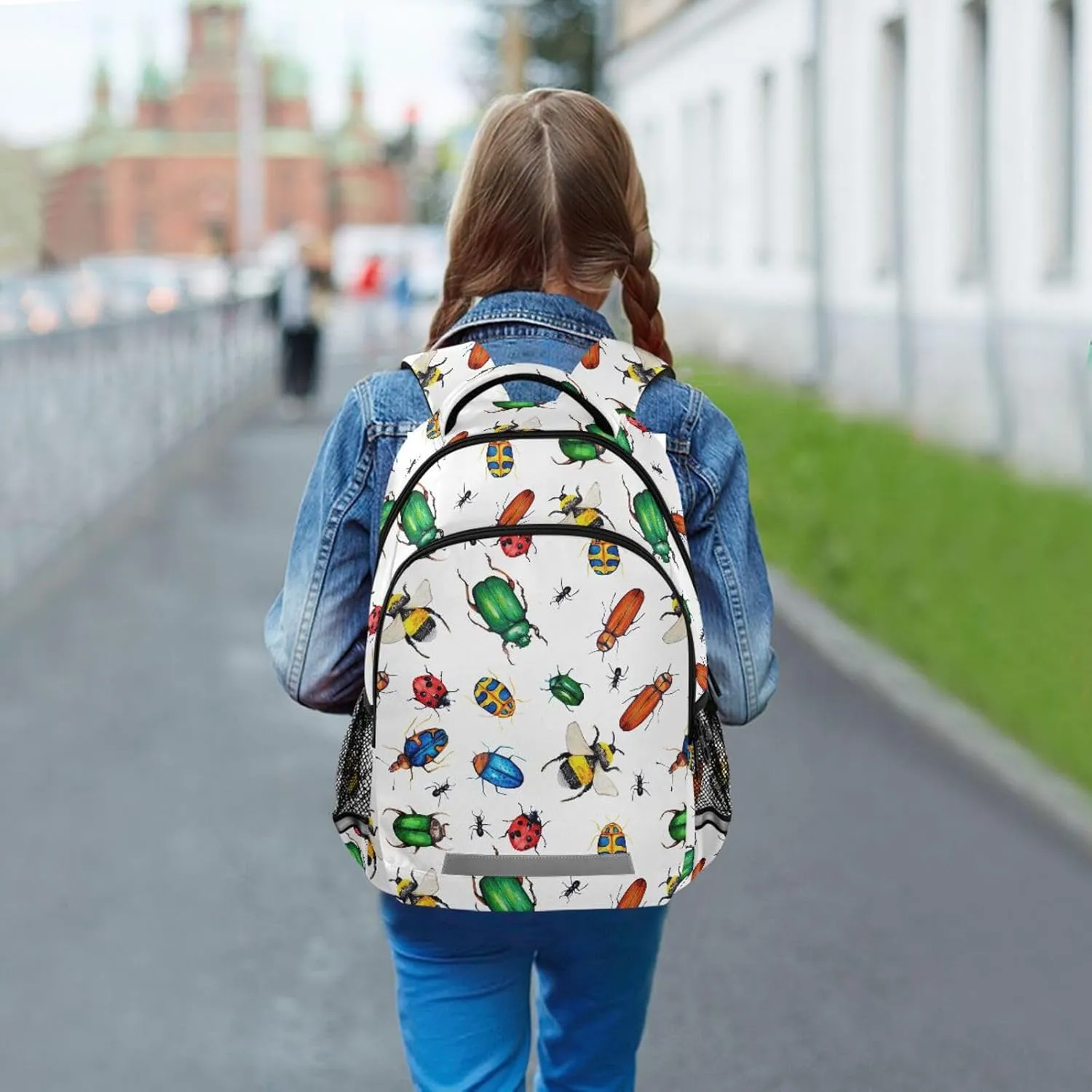 Kids Backpack for Boys Girls Bookbags Bugs School Backpack Elementary Bags Travel Daypack Lightweight Waterproof with Reflective Strip