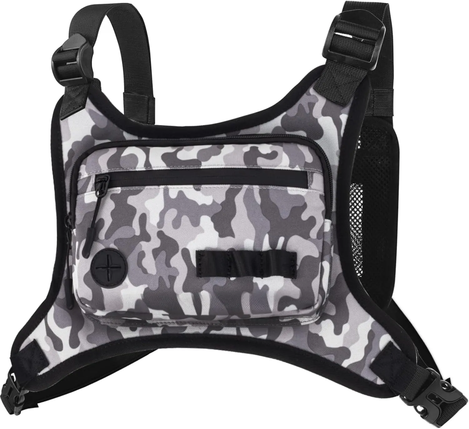 KINGSLONG Running Chest Pack, Lightweight Running Vest Water Resistant Chest Bag with Phone Holder for Workouts, Running Backpack for Men Women