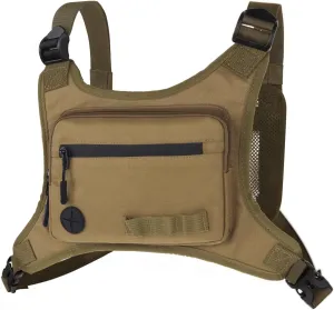 KINGSLONG Running Chest Pack, Lightweight Running Vest Water Resistant Chest Bag with Phone Holder for Workouts, Running Backpack for Men Women