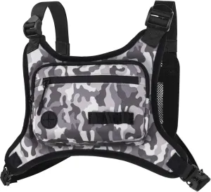 KINGSLONG Running Chest Pack, Lightweight Running Vest Water Resistant Chest Bag with Phone Holder for Workouts, Running Backpack for Men Women