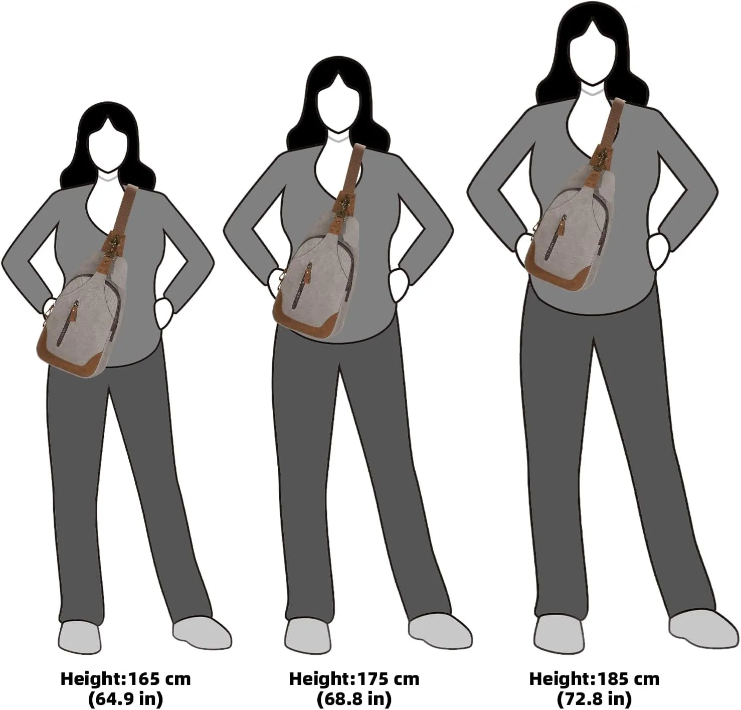 KL928 Canvas Sling Bag Crossbody Backpack Shoulder Casual Rucksack for Men Women